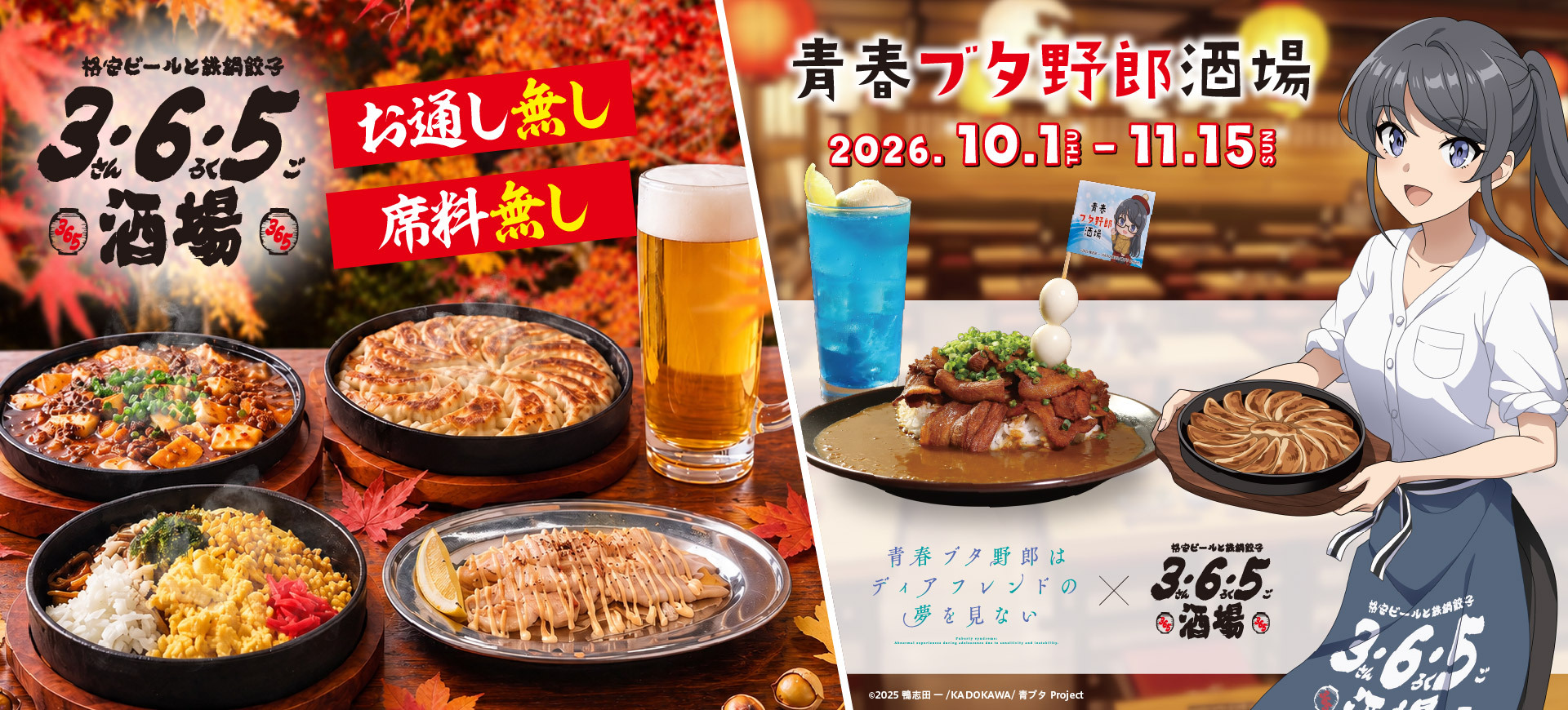 大衆酒場 格安ビールと鉄鍋餃子　3・6・5（さんろくご）酒場 お通し無し 席料無し